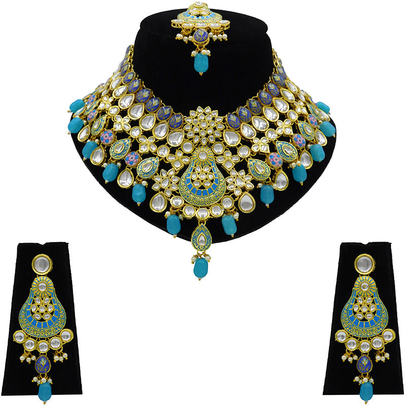 Kundan Floral Necklace Set (08-0458)