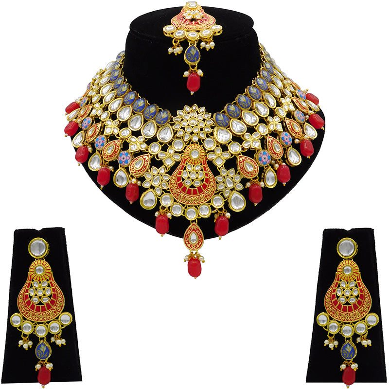 Kundan Floral Necklace Set (08-0458)