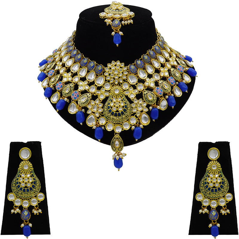 Kundan Floral Necklace Set (08-0458)