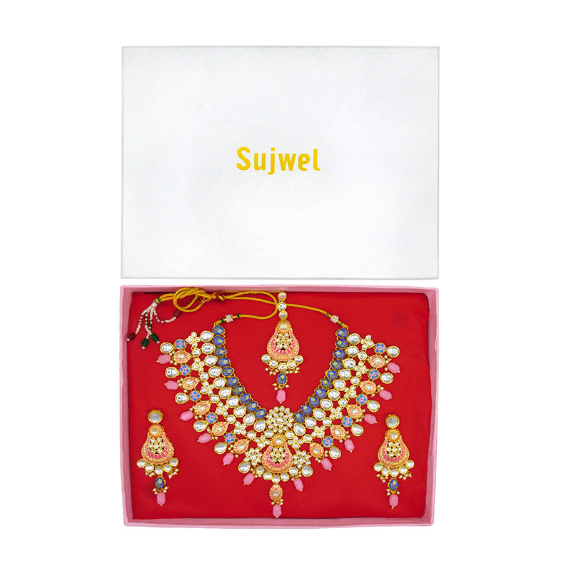 Kundan Floral Necklace Set (08-0458)