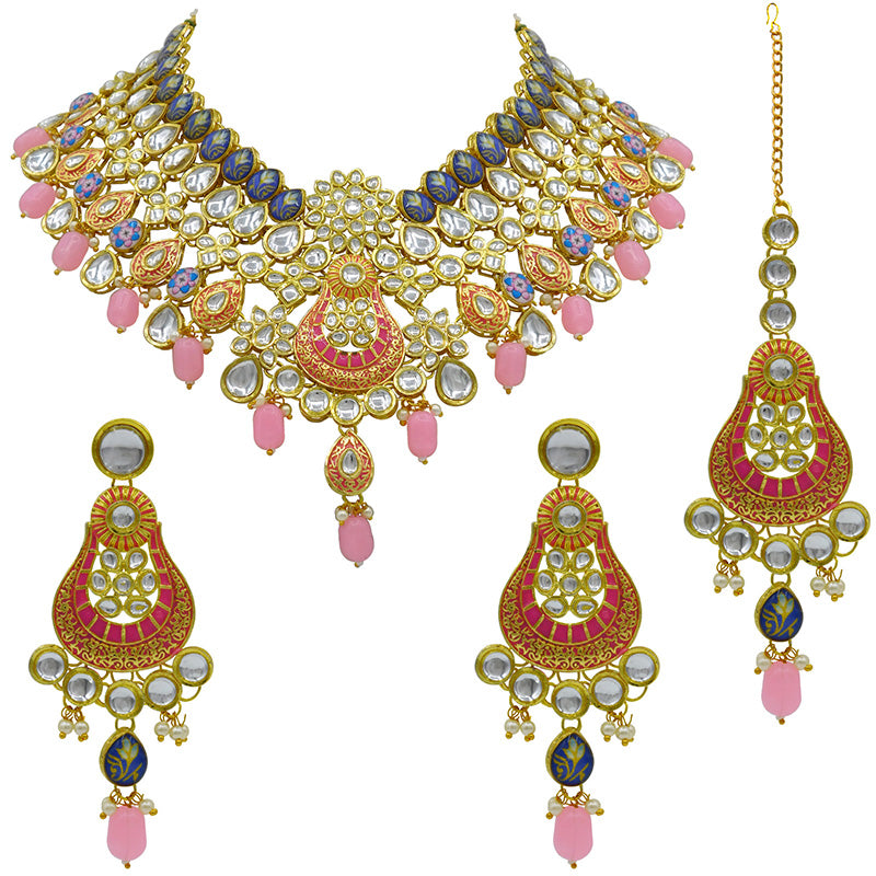 Kundan Floral Necklace Set (08-0458)