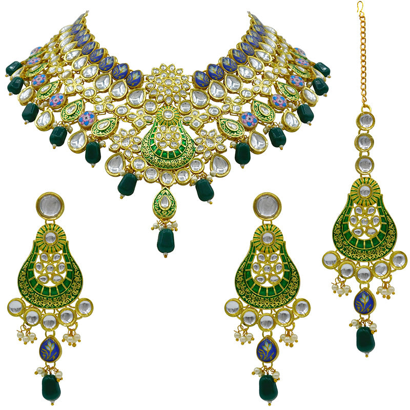 Kundan Floral Necklace Set (08-0458)