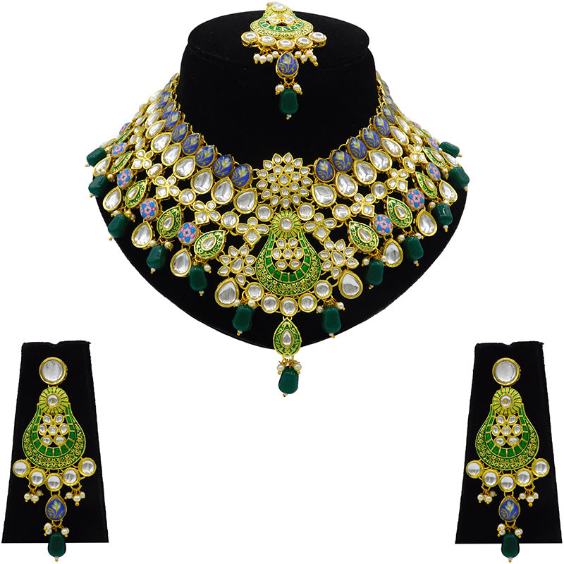 Kundan Floral Necklace Set (08-0458)