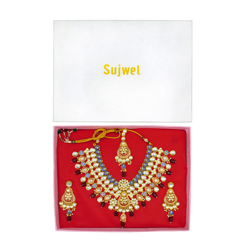 Kundan Floral Necklace Set (08-0458)