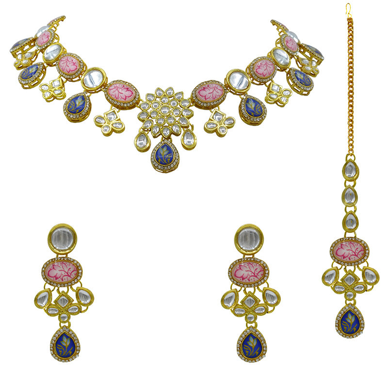 Kundan Stones Floral Set (08-0460)