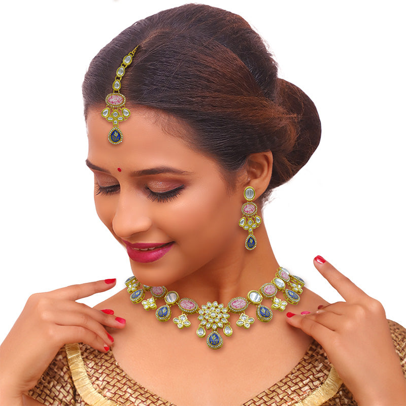 Kundan Stones Floral Set (08-0460)