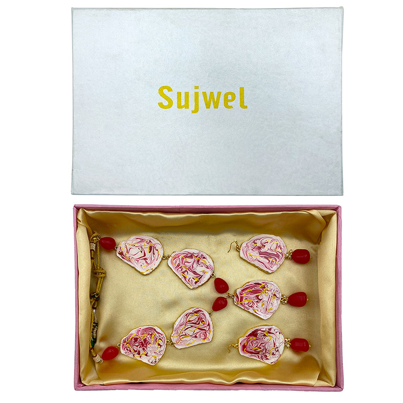 Sujwel Necklace Set with Earrings, for Girls and Women (08-0498)
