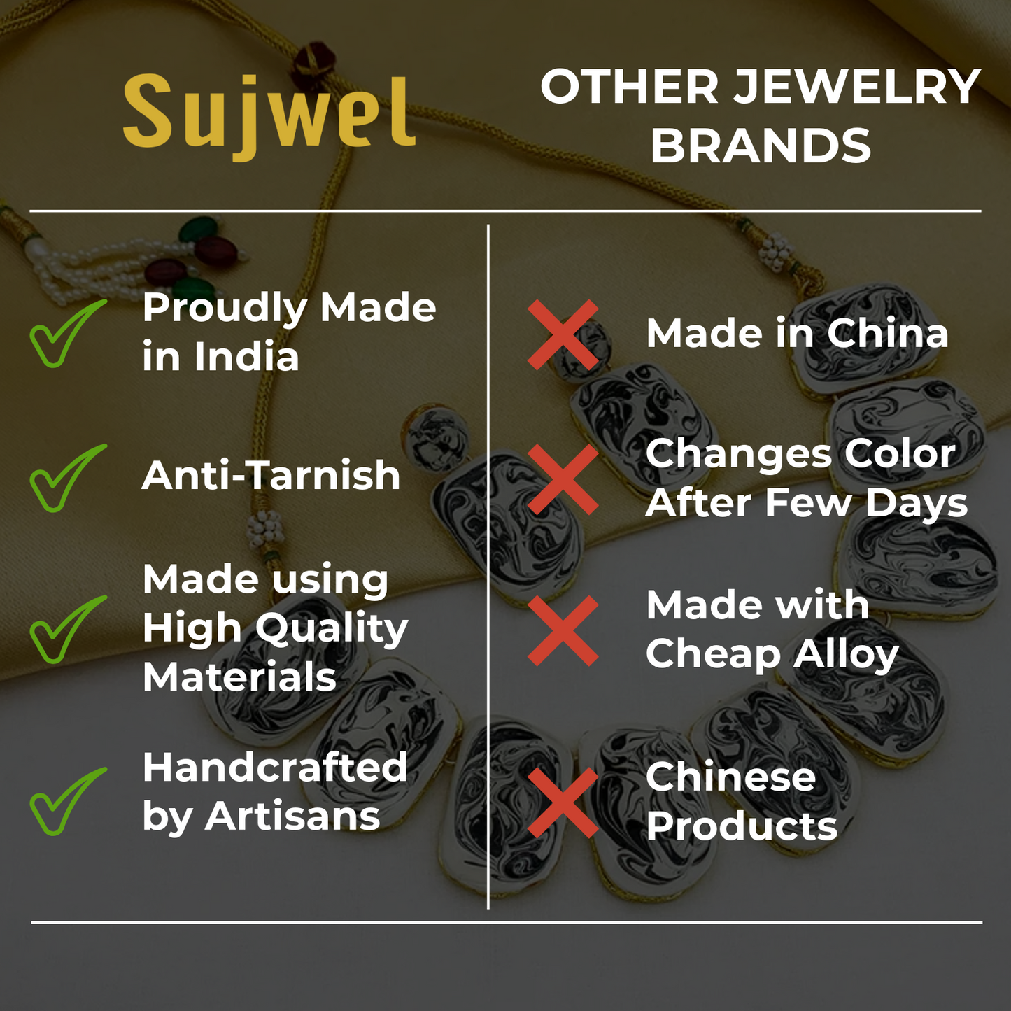 Sujwel Kundan Jewelry Set (08-0563)