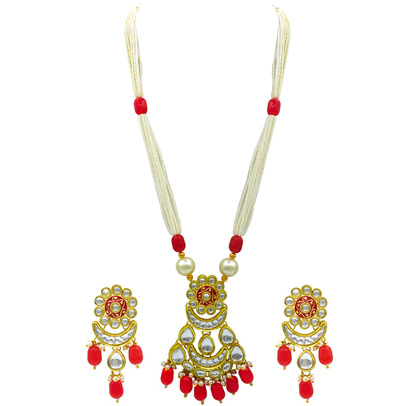 Sujwel Kundan Meenakari Mala Set (08-0484)