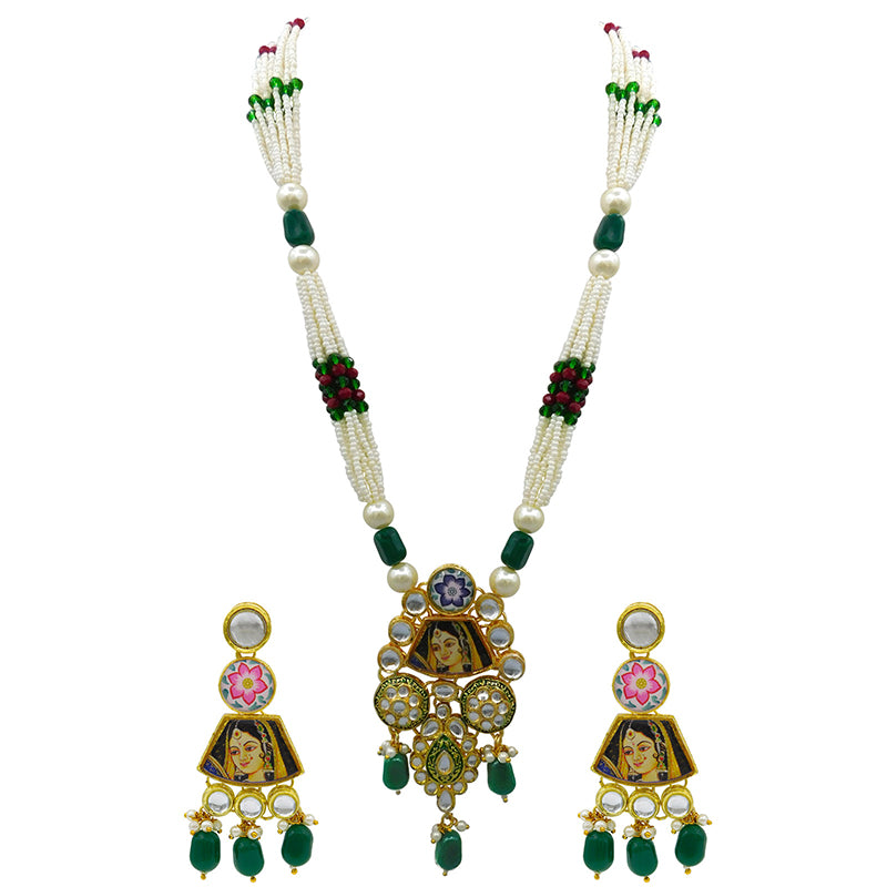 Sujwel Kundan Meenakari Mala Set (08-0485)