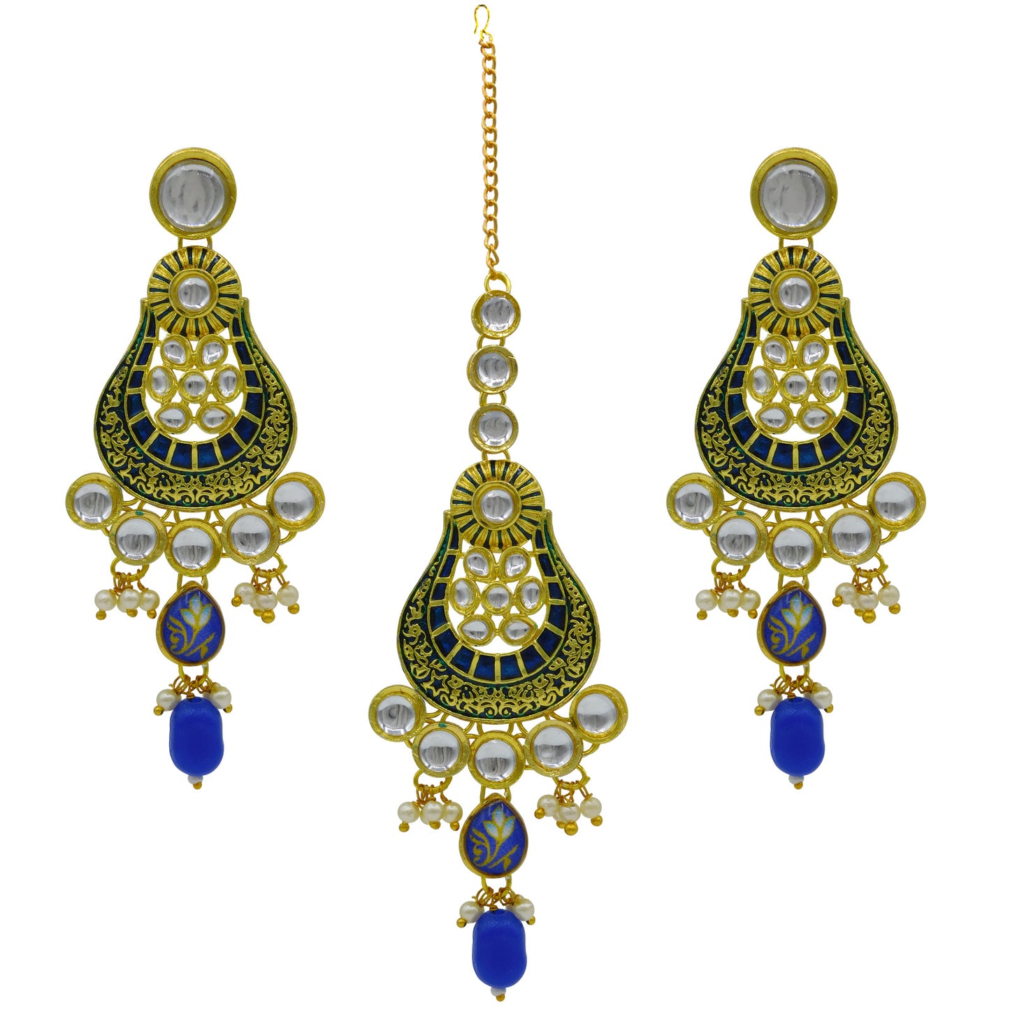 Kundan Floral Necklace Set (08-0458)