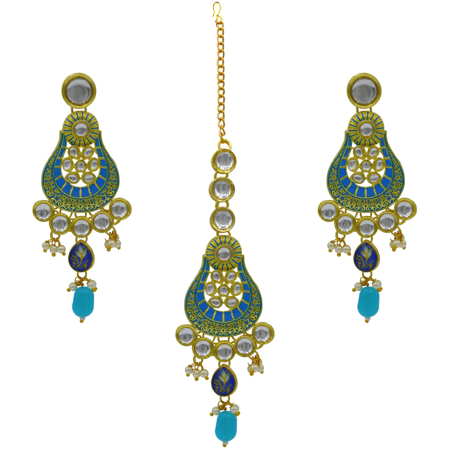 Kundan Floral Necklace Set (08-0458)