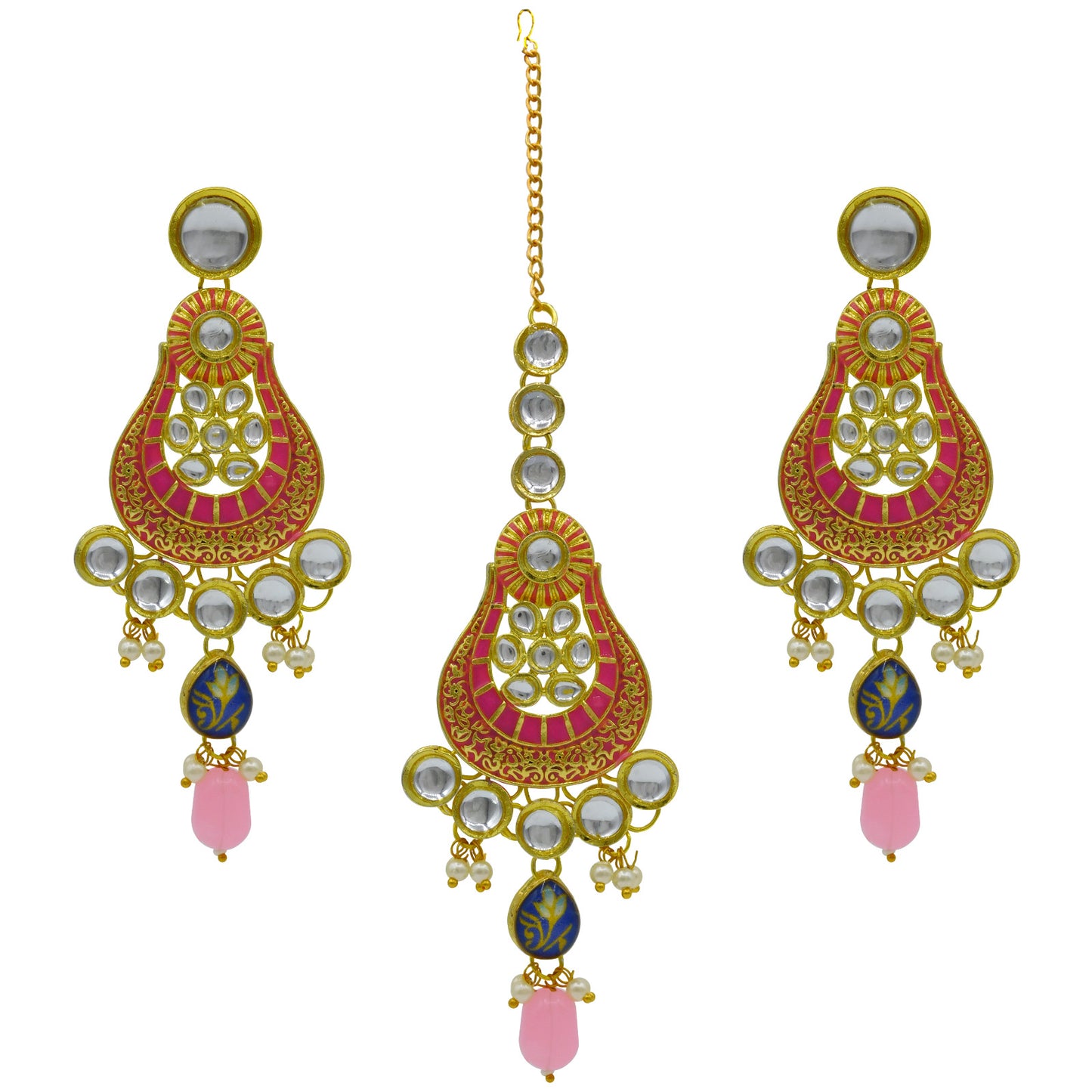 Kundan Floral Necklace Set (08-0458)