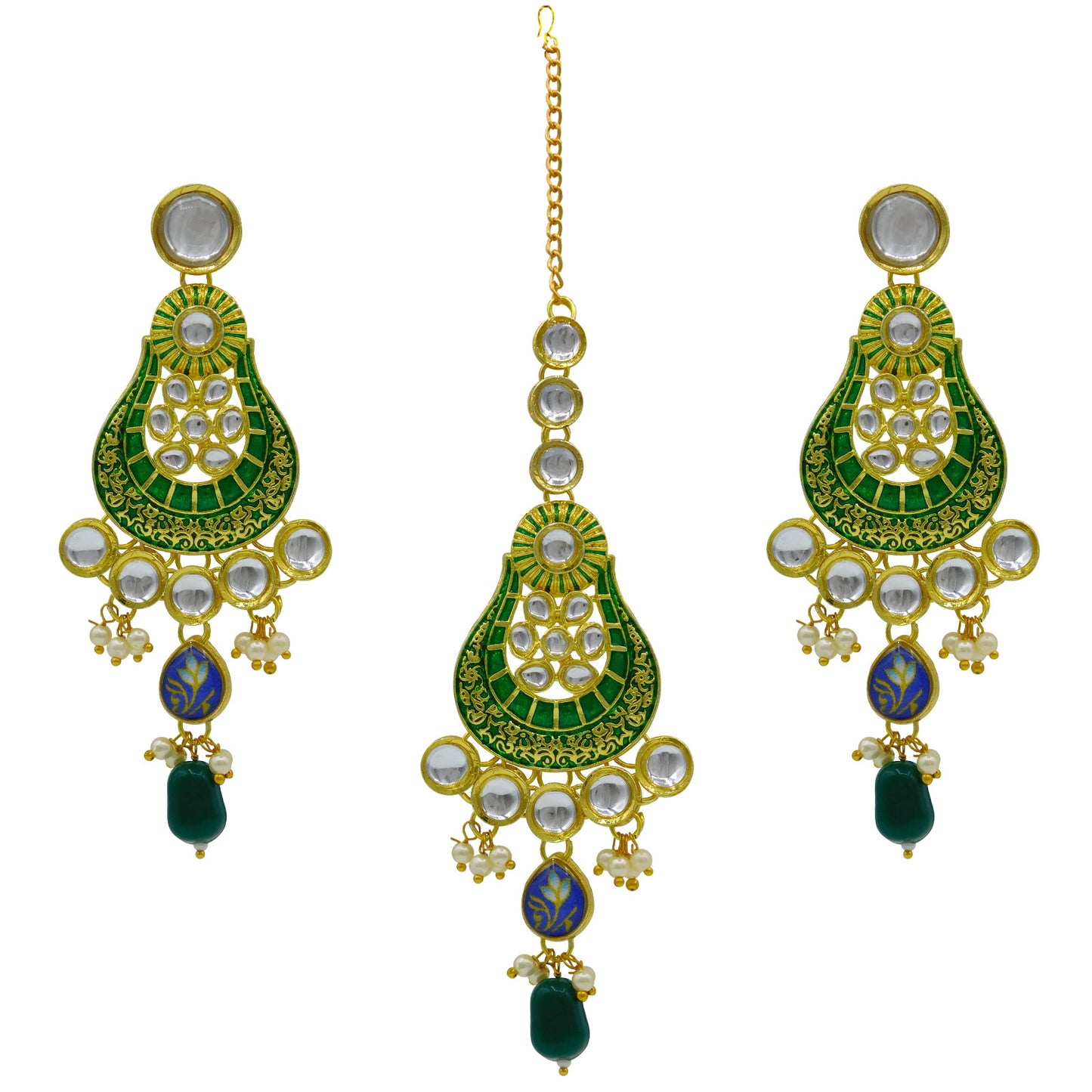 Kundan Floral Necklace Set (08-0458)