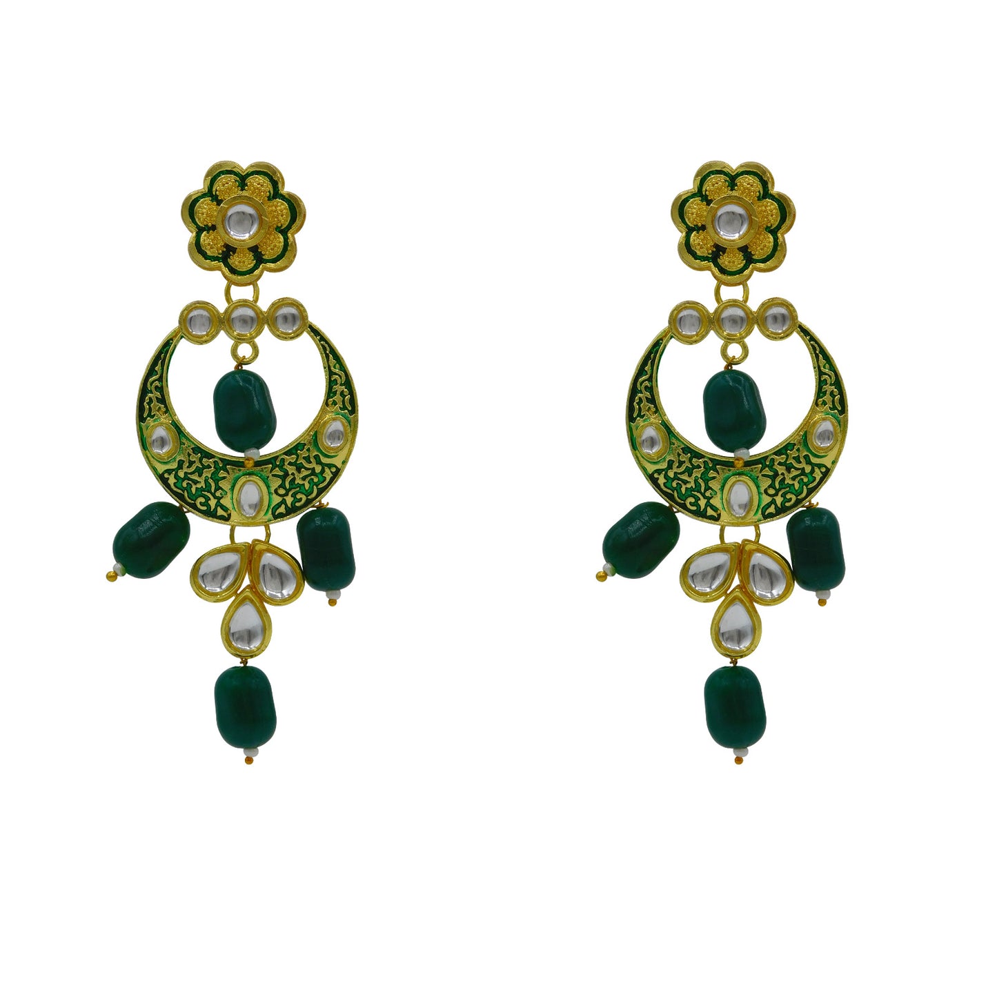 Sujwel Kundan Mina jewellery set (08-0461)