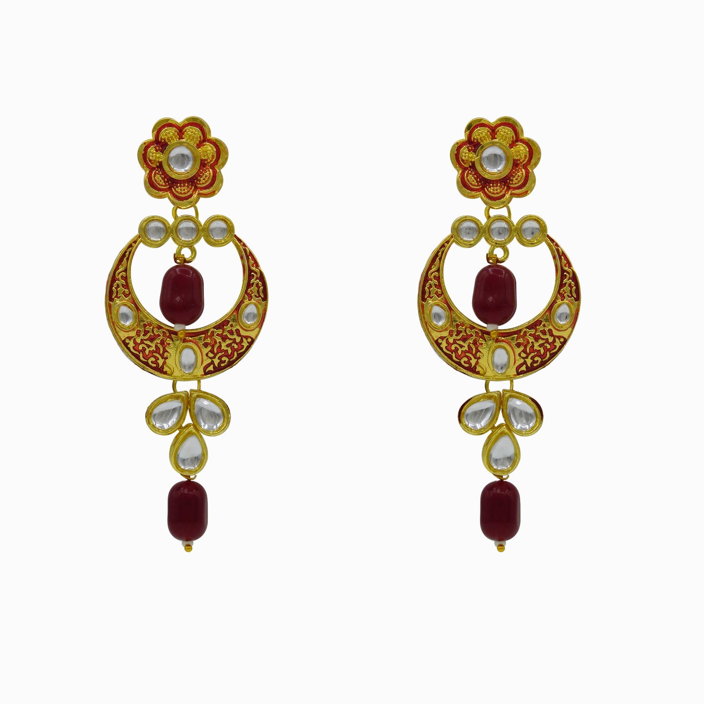 Sujwel Kundan Mina jewellery set (08-0461)