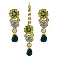 Thumbnail for Sujwel Gold Plated Kundan Design Choker Necklace Set (08-0442)