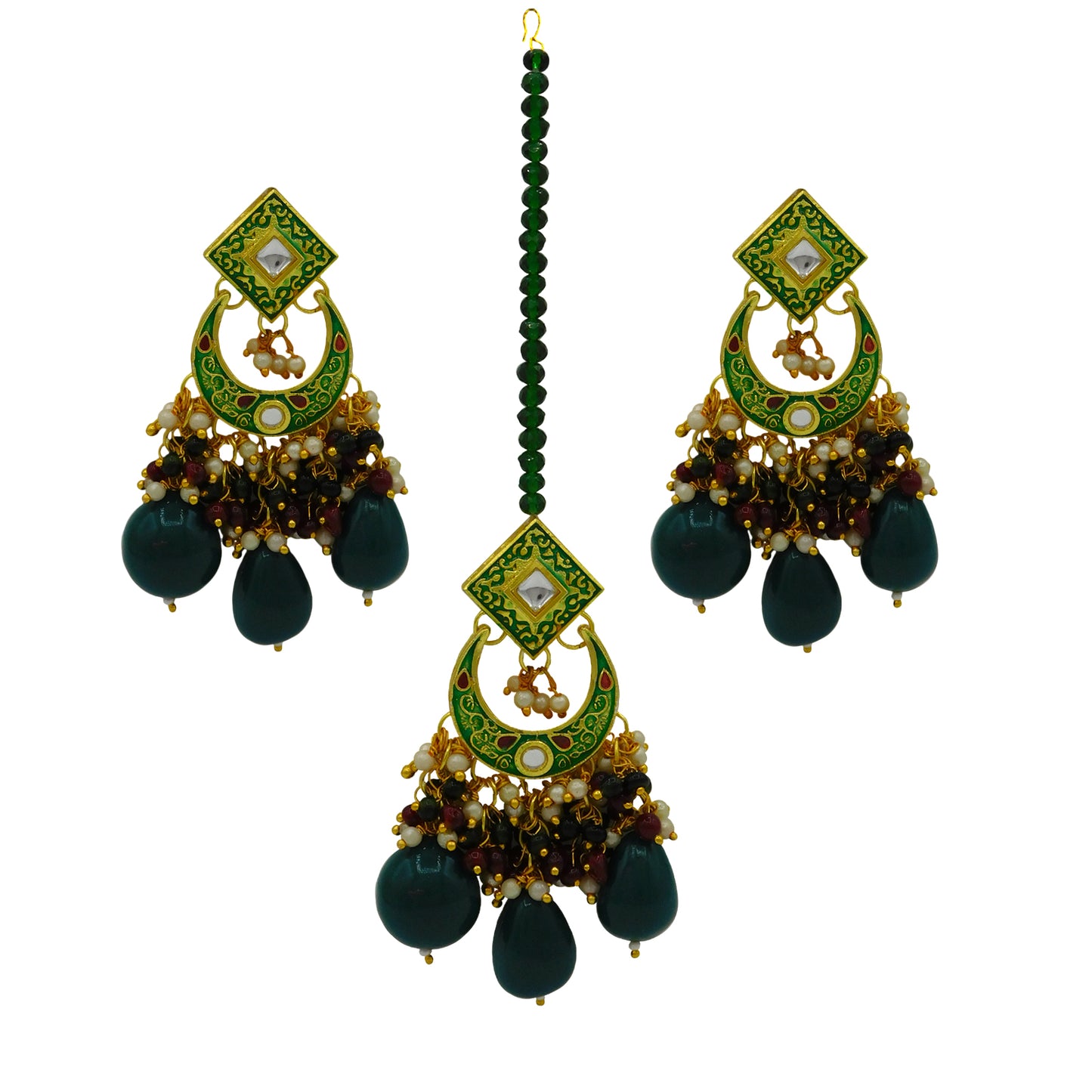 Traditional Gold Plated Crystal Kundan Choker Necklace for Women (08-0443)