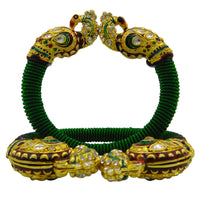 Thumbnail for Sujwel Resin, Pearl & Gold-Plated Gold Plated Cubic Zirconia Bangles for Women & Girl's (Pack of 2)