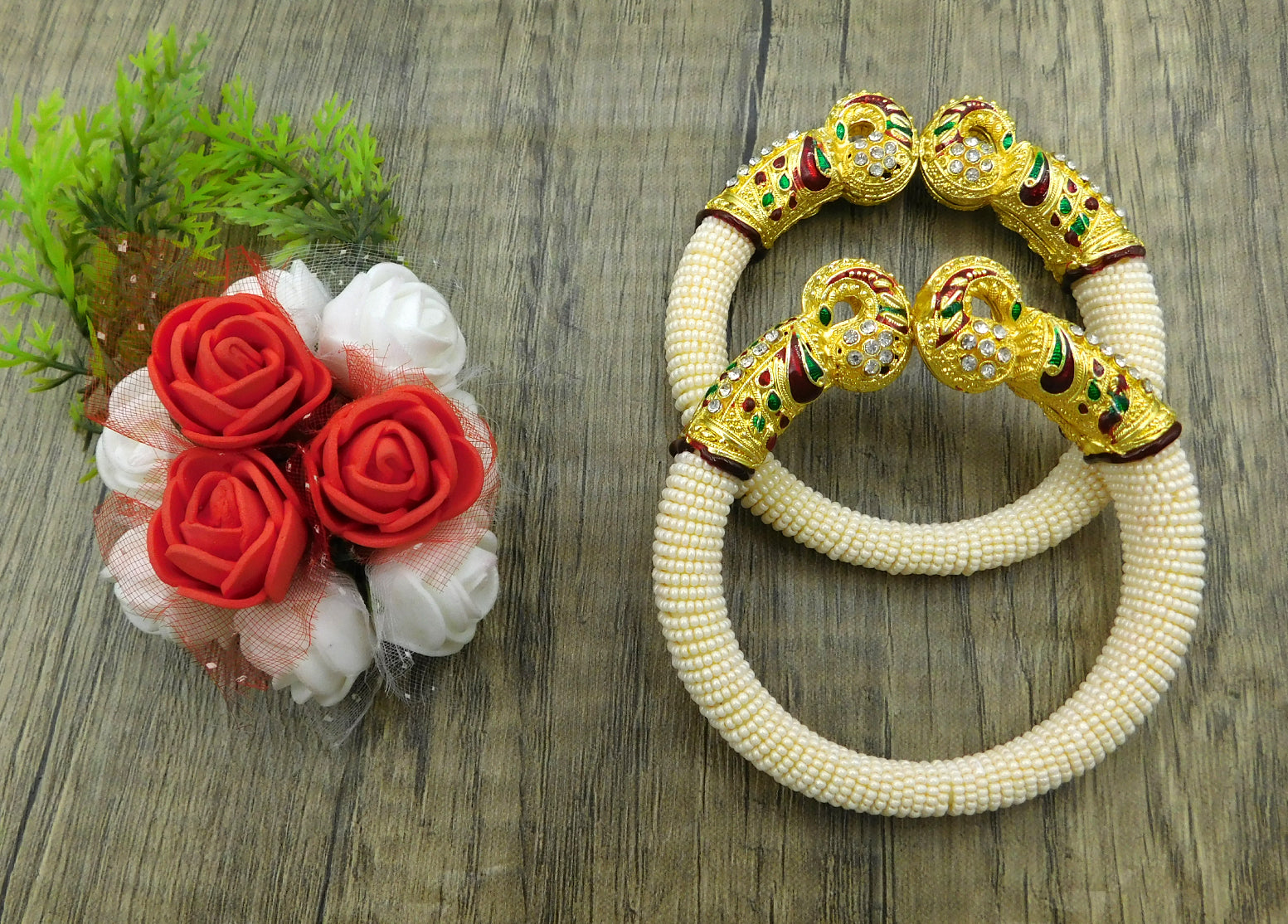 Sujwel Gold-Plated Gold Plated Bangles for Women (08-0134) - Sujwel