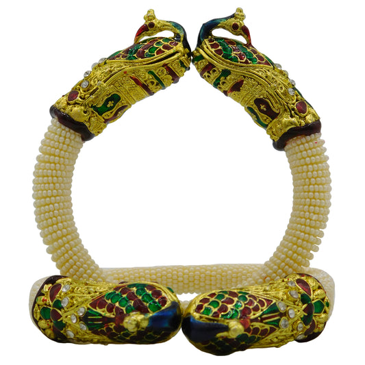 Sujwel Resin Gold Plated Cubic Zirconia Bangles for Women (08-0123) - Sujwel
