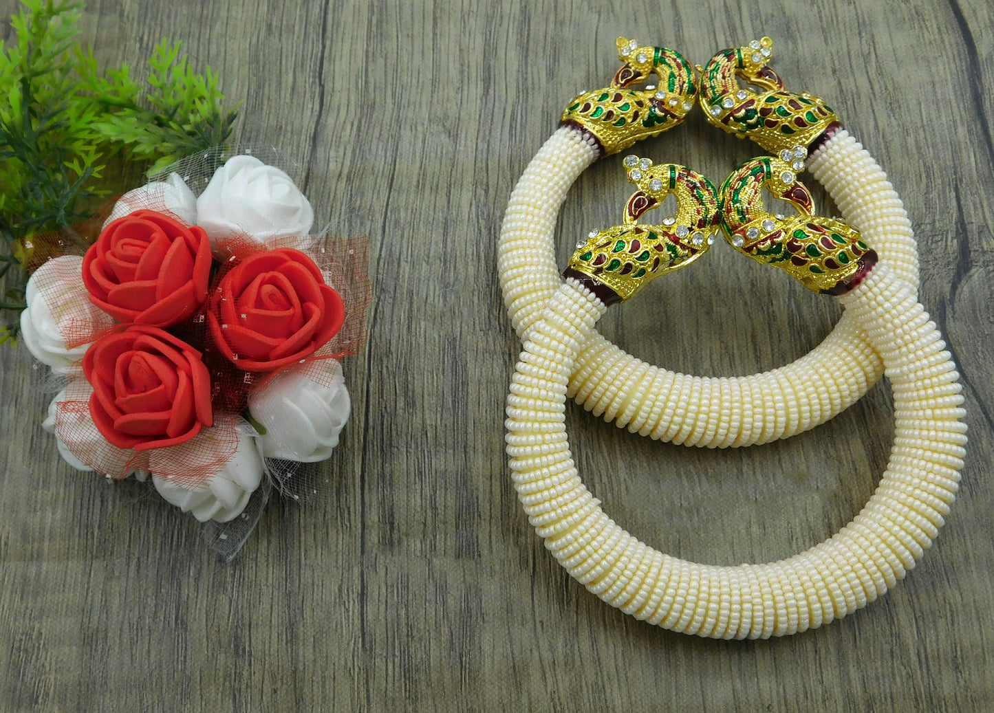 Sujwel Gold-Plated Gold Plated Bangles for Women (10-0203)