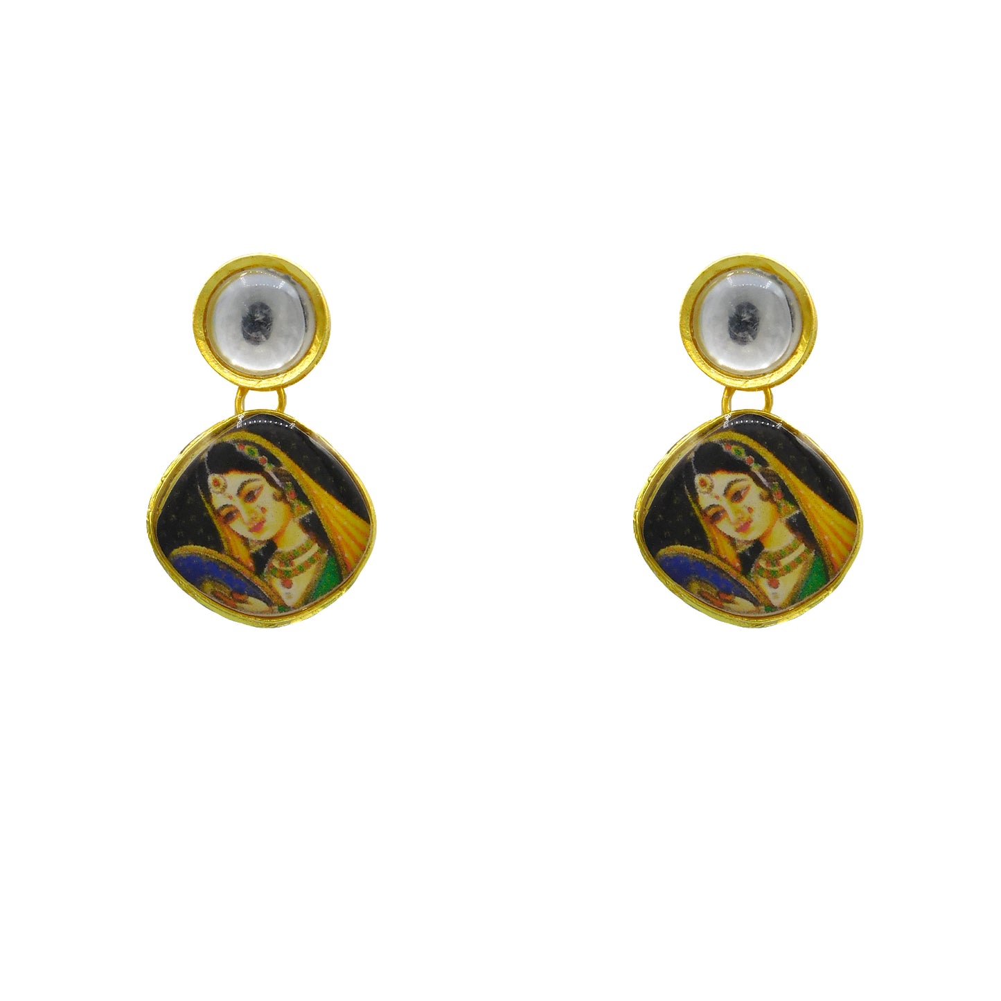Personalized Sujwel Painting with Floral Design Chokar Necklace Set (SUJP01) - Sujwel