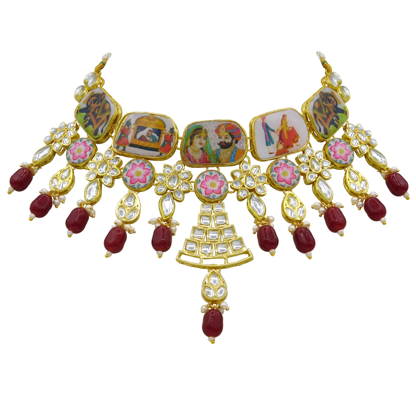Personalized Sujwel Kundan Choker Necklace Set (SUJP01) - Sujwel