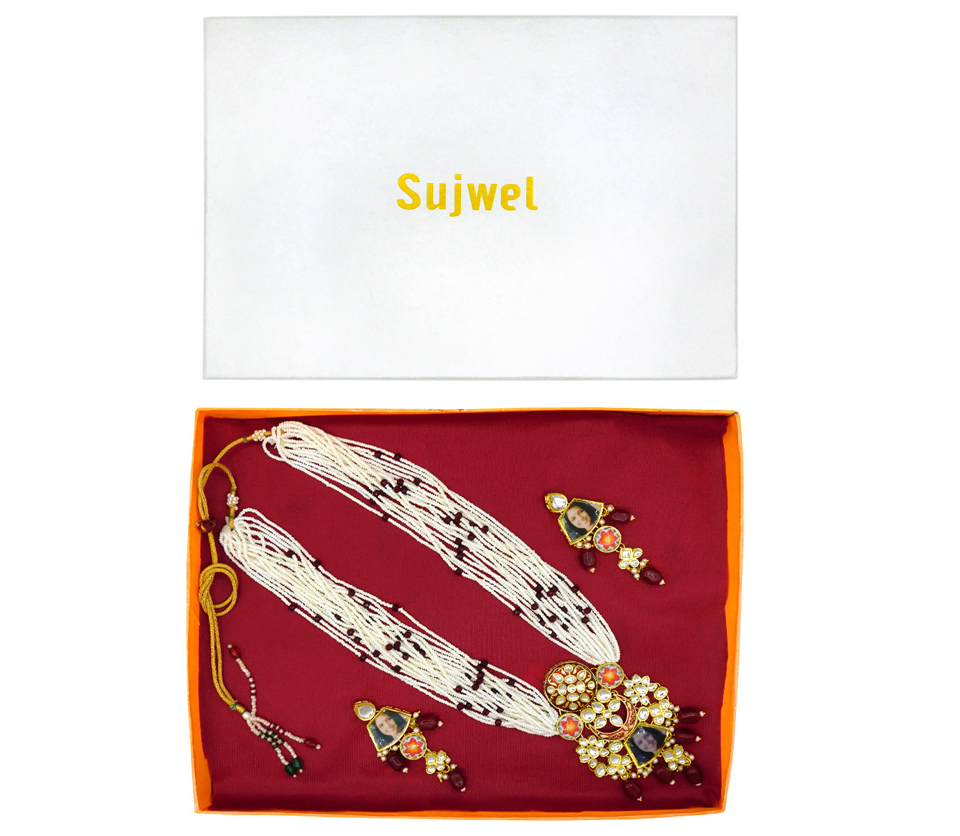 Personalized Sujwel Kundan Meenakari Mala Set (SUJP01) - Sujwel