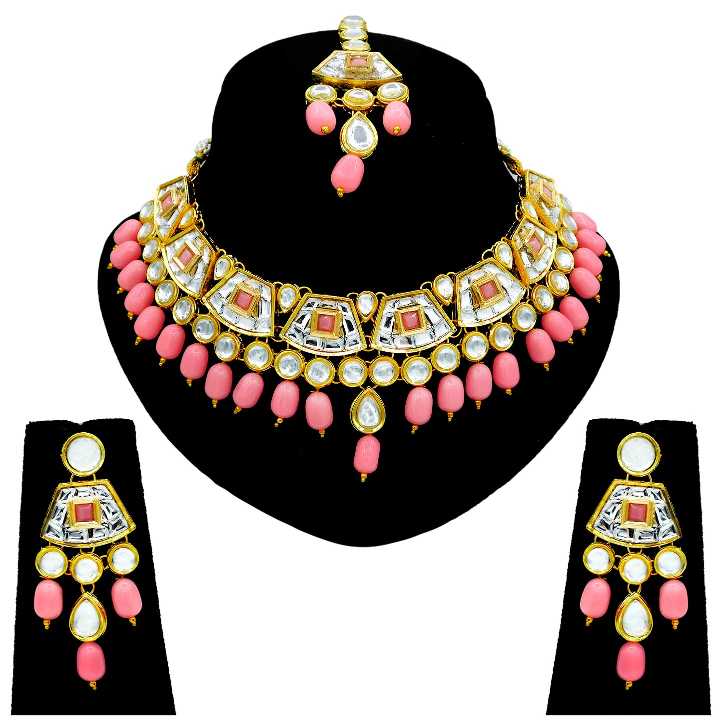 Sujwel Gold Kundan Choker Necklace For Women (08-0106) - Sujwel
