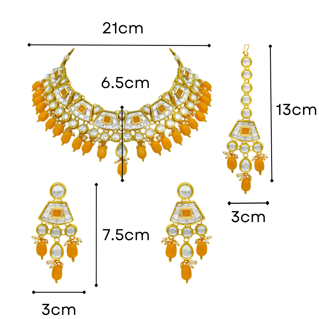 Sujwel Gold Kundan Choker Necklace For Women (08-0106) - Sujwel