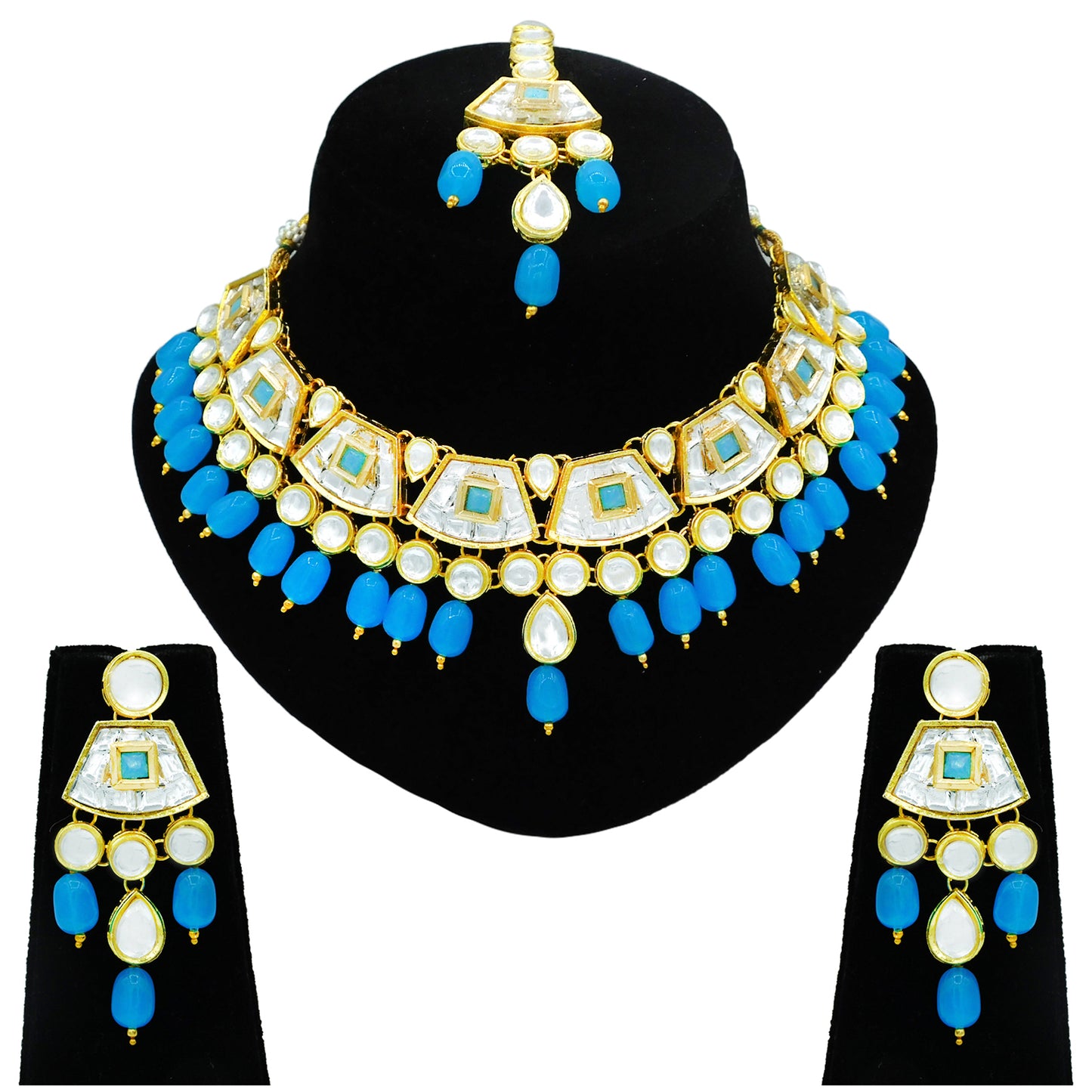 Sujwel Gold Kundan Choker Necklace For Women (08-0106) - Sujwel