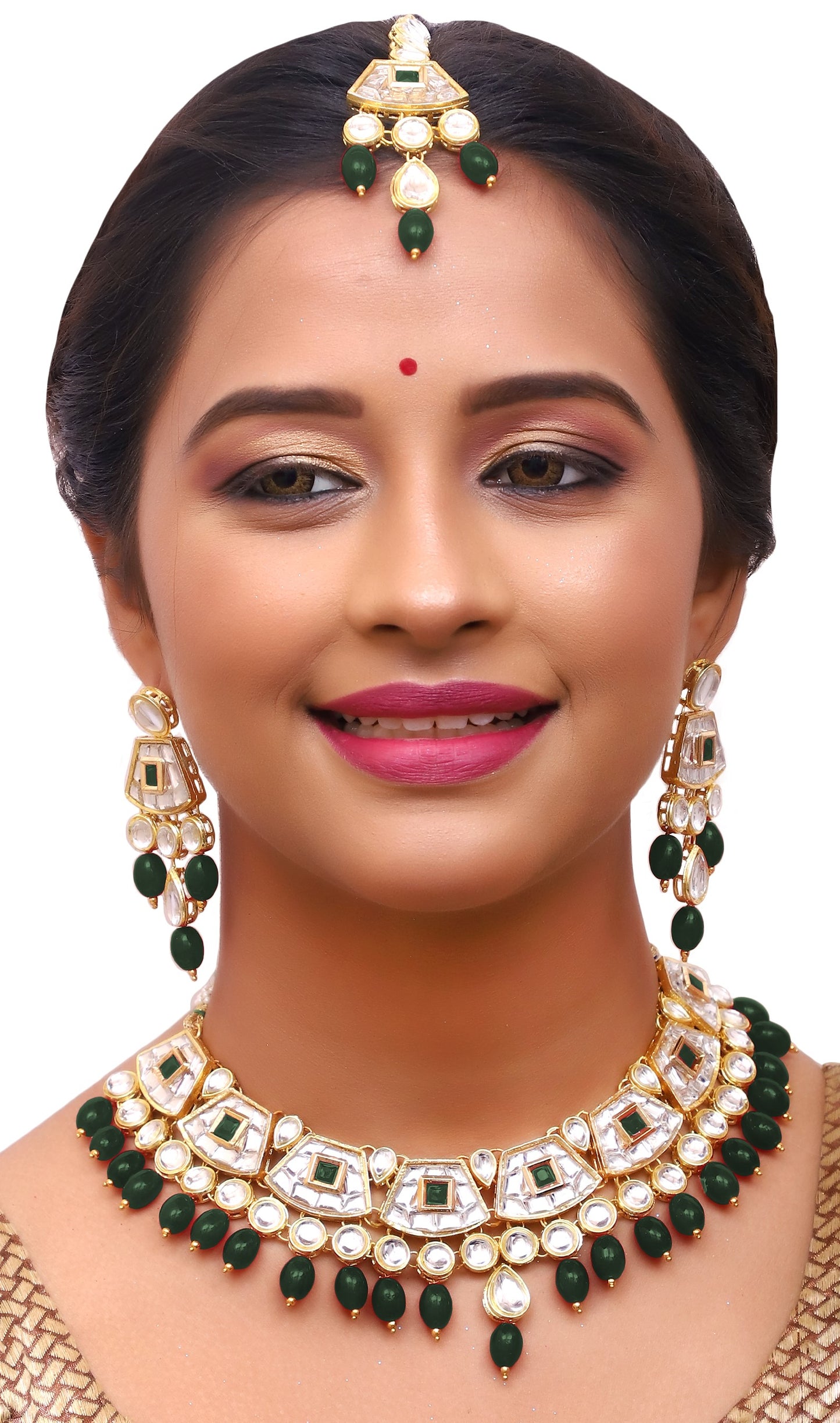 Sujwel Gold Kundan Choker Necklace For Women (08-0106) - Sujwel
