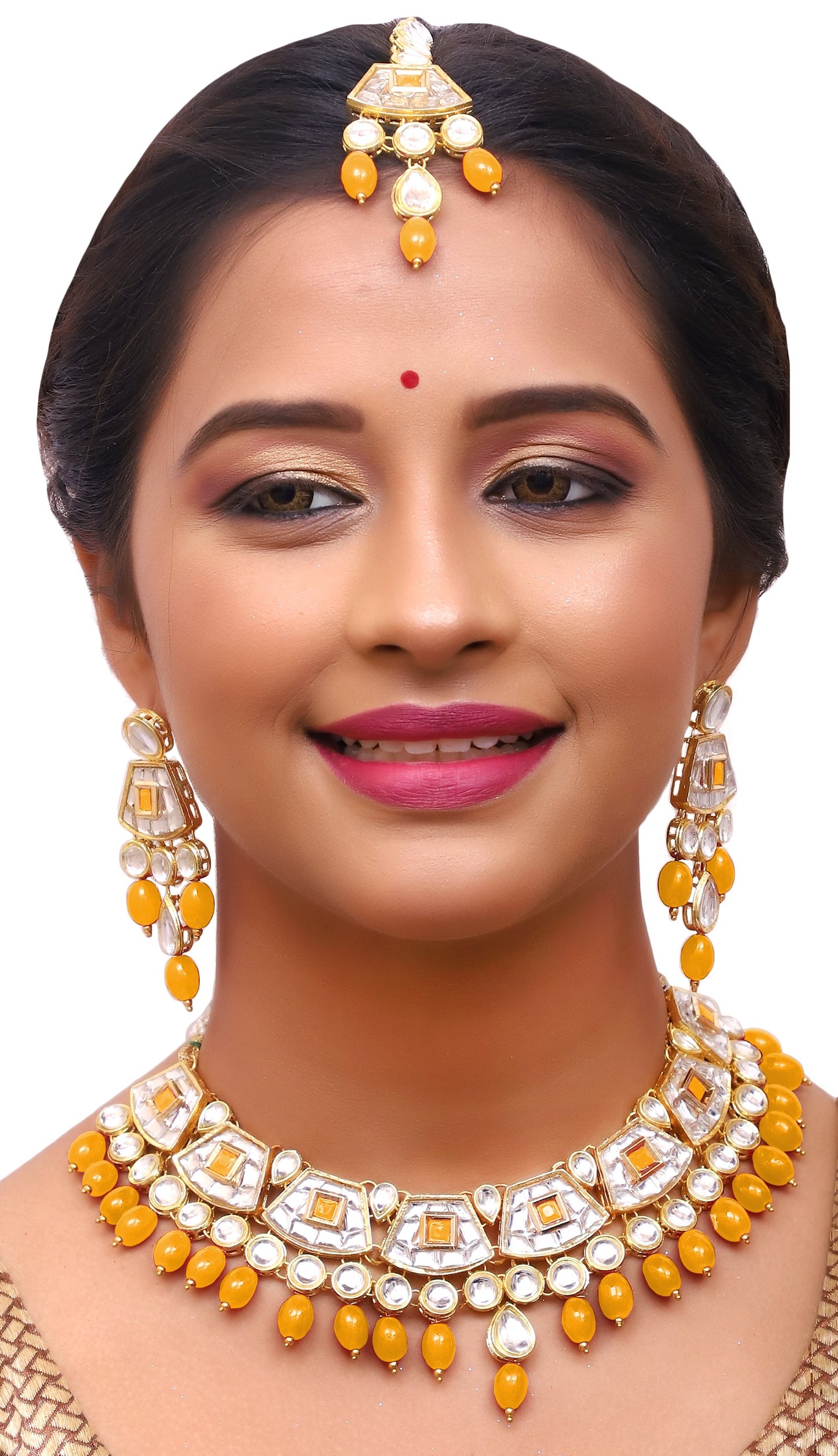 Sujwel Gold Kundan Choker Necklace For Women (08-0106) - Sujwel