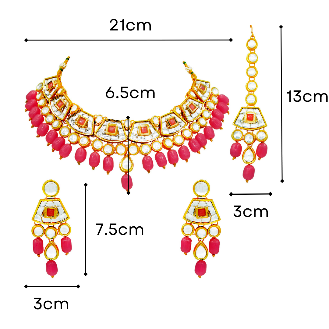 Sujwel Gold Kundan Choker Necklace For Women (08-0106) - Sujwel