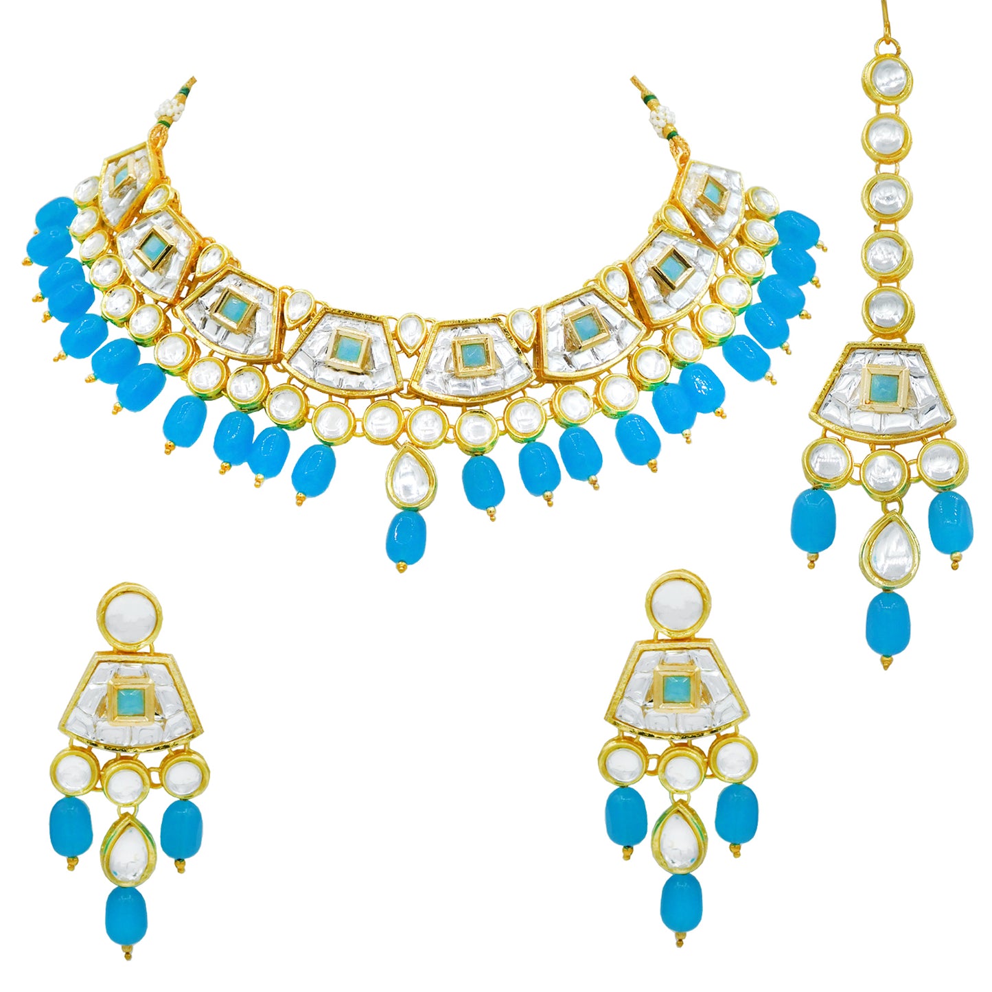 Sujwel Gold Kundan Choker Necklace For Women (08-0106) - Sujwel