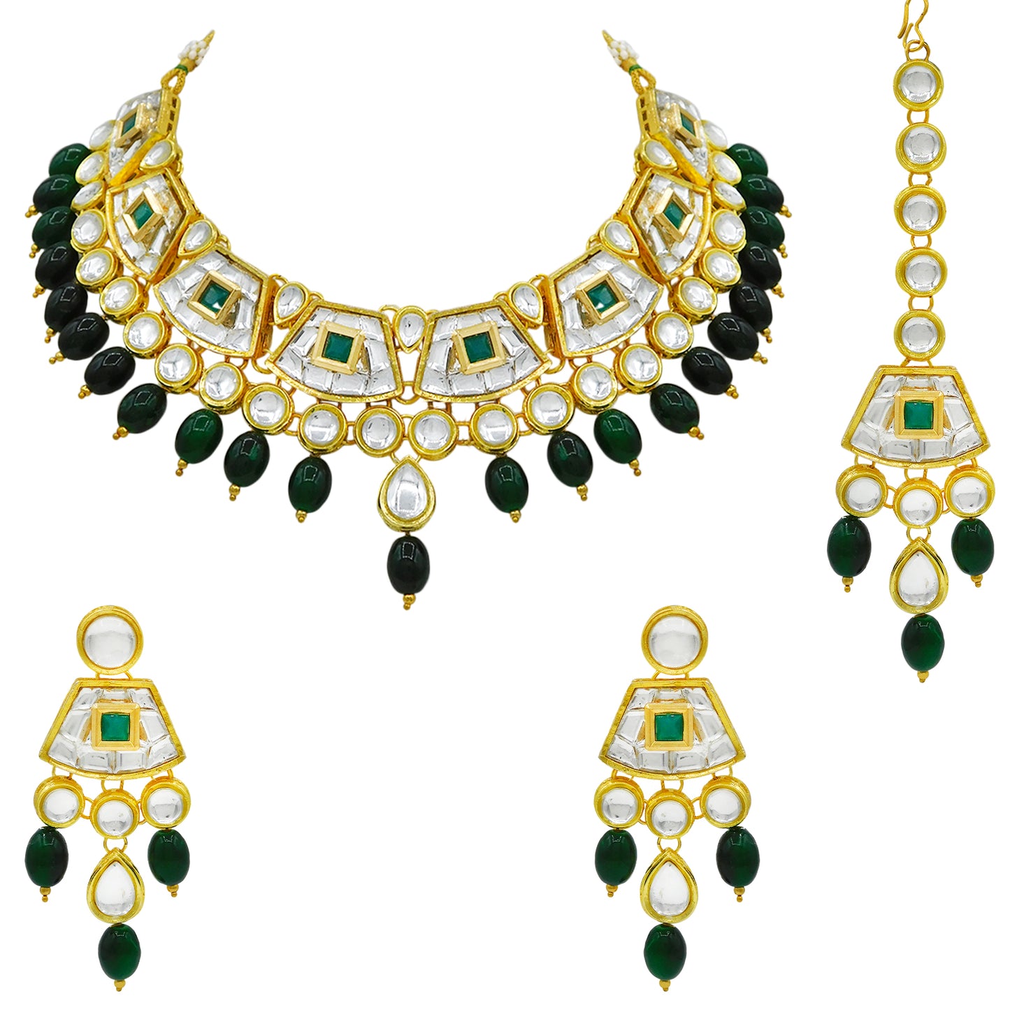 Sujwel Gold Kundan Choker Necklace For Women (08-0106) - Sujwel