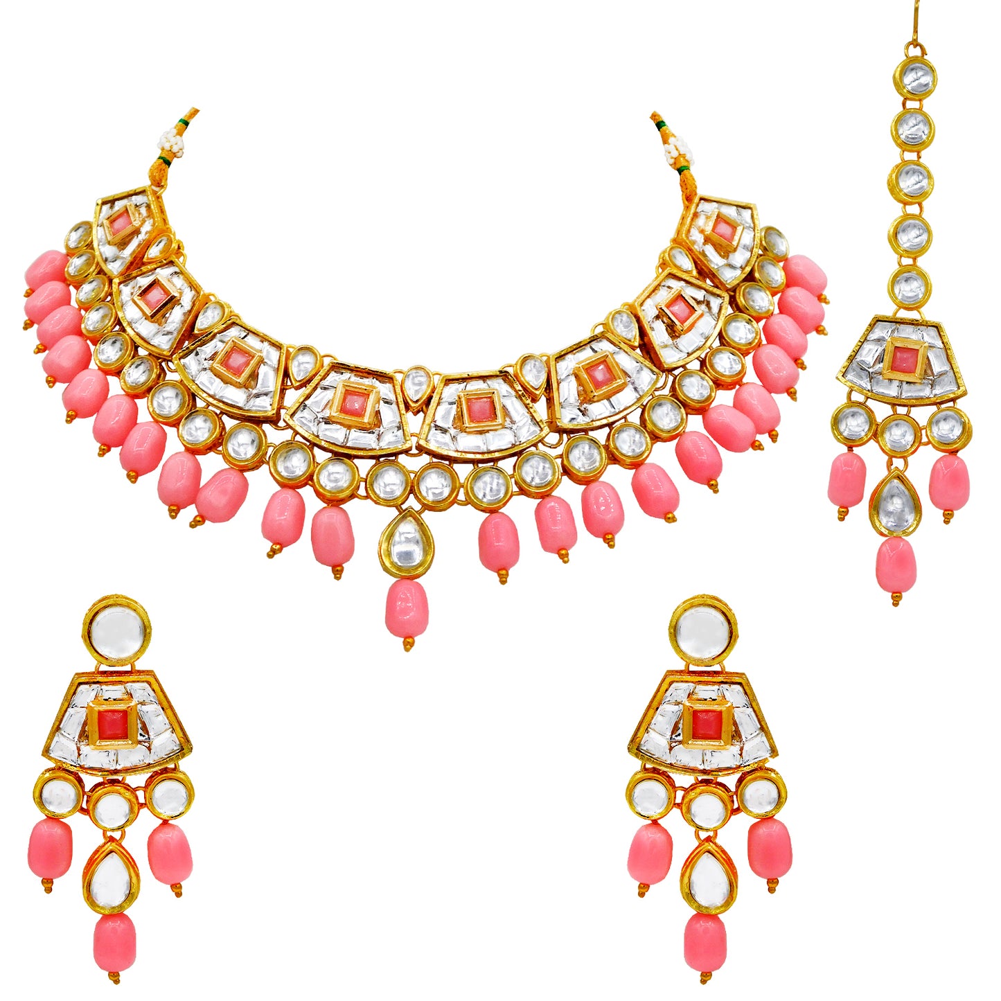 Sujwel Gold Kundan Choker Necklace For Women (08-0106) - Sujwel