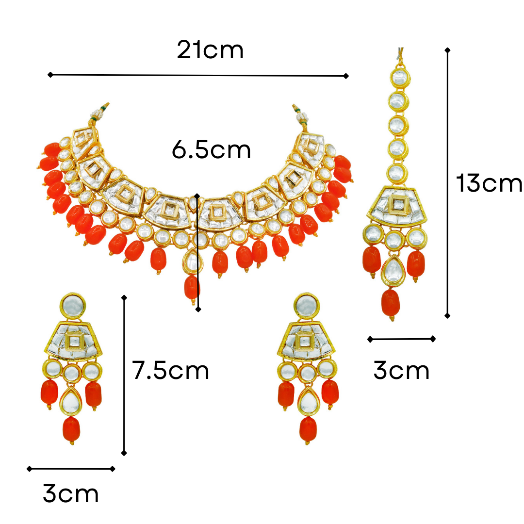 Sujwel Gold Kundan Choker Necklace For Women (08-0106) - Sujwel