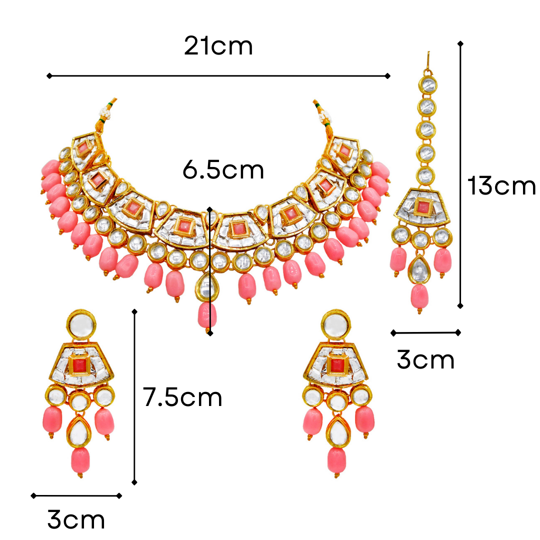 Sujwel Gold Kundan Choker Necklace For Women (08-0106) - Sujwel