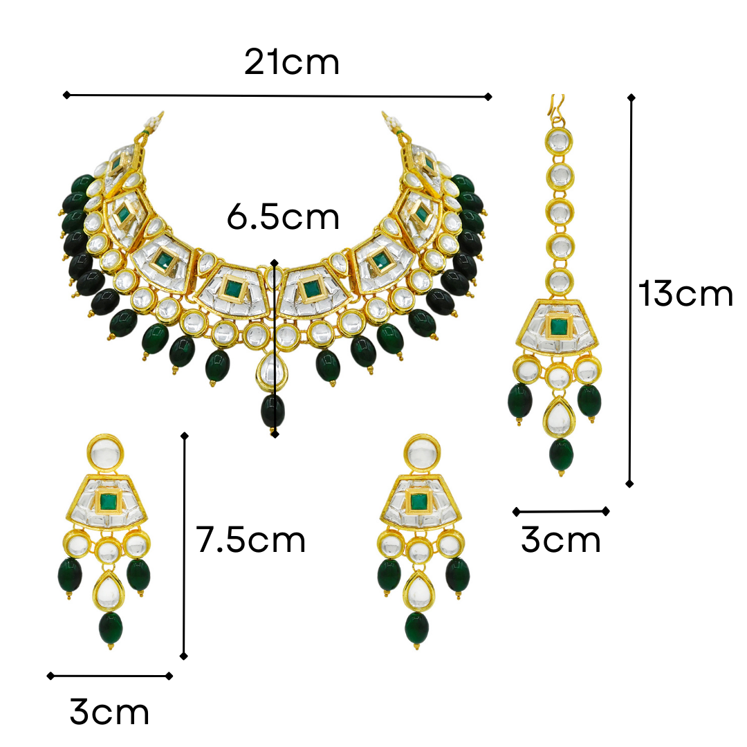 Sujwel Gold Kundan Choker Necklace For Women (08-0106) - Sujwel