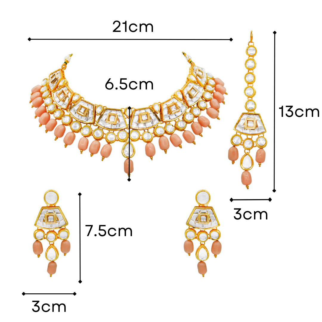 Sujwel Gold Kundan Choker Necklace For Women (08-0106) - Sujwel