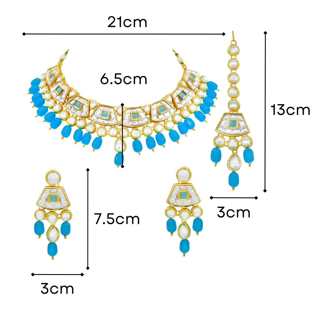 Sujwel Gold Kundan Choker Necklace For Women (08-0106) - Sujwel
