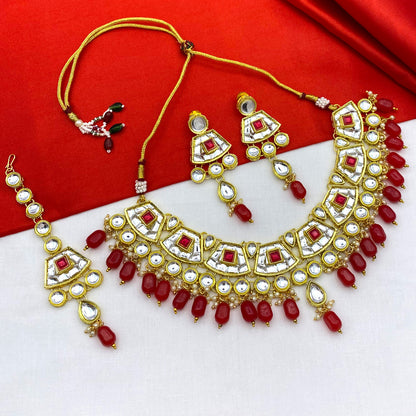 Sujwel Kundan Choker Necklace For Women (08-0106)