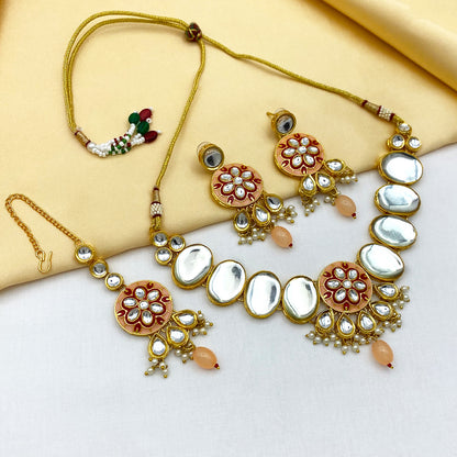 Sujwel Necklace Set with Earrings, for Girls and Women (08-0515)