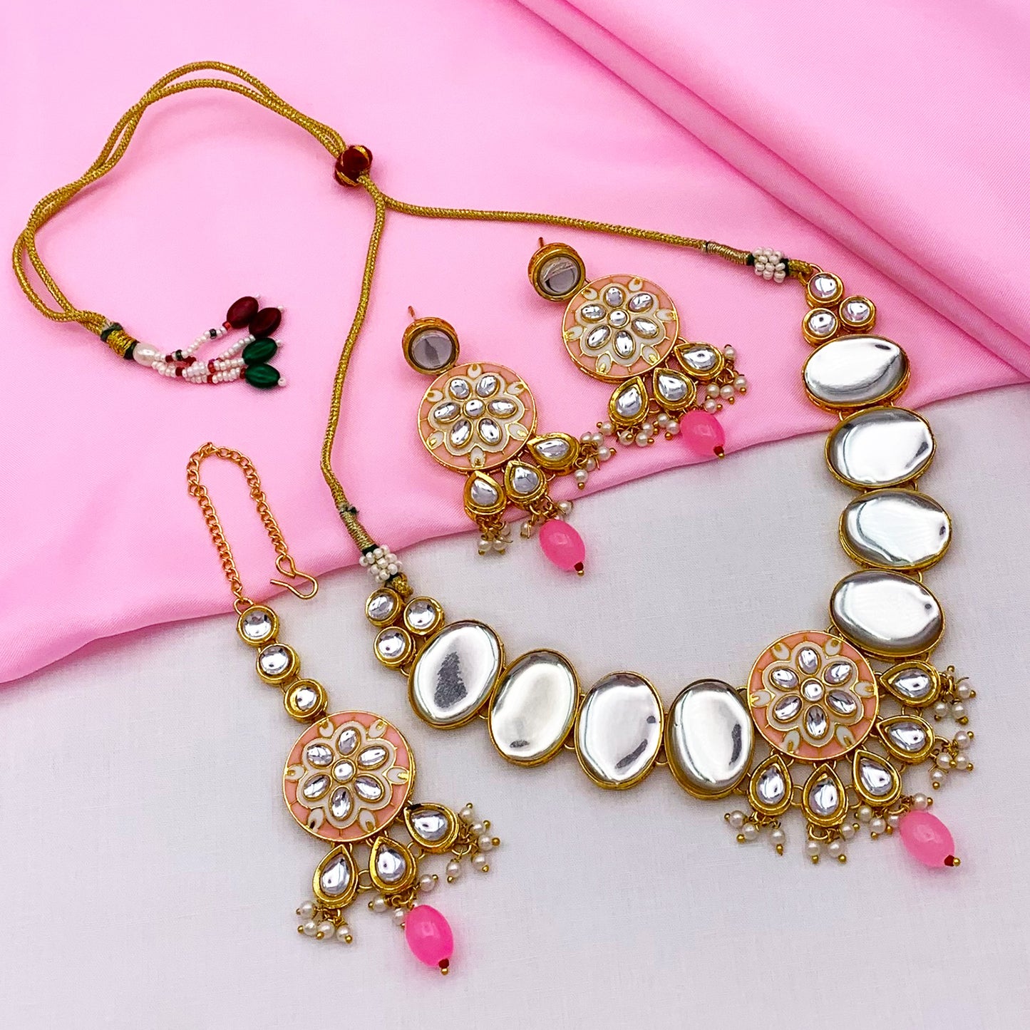 Sujwel Necklace Set with Earrings, for Girls and Women (08-0515)