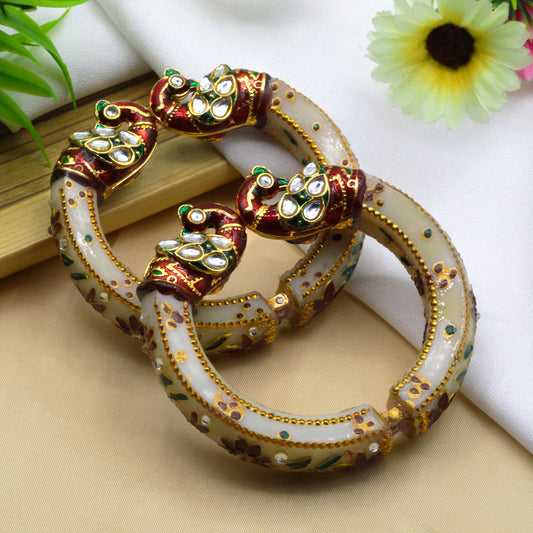 Peacock Antique Gold Plated Bangles for Women (SUJ11-0102)