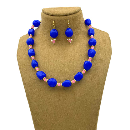 Sujwel Necklace Moti Mala with matching  Earrings for Women and Girls (08-0494)