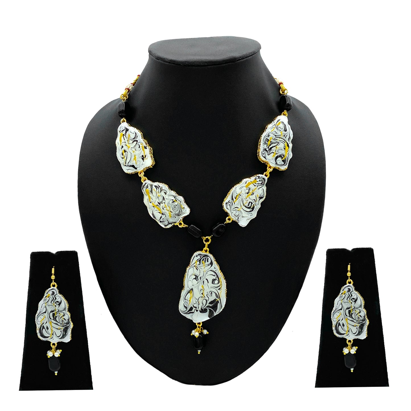 Sujwel Necklace Set with Earrings, for Girls and Women (08-0505)