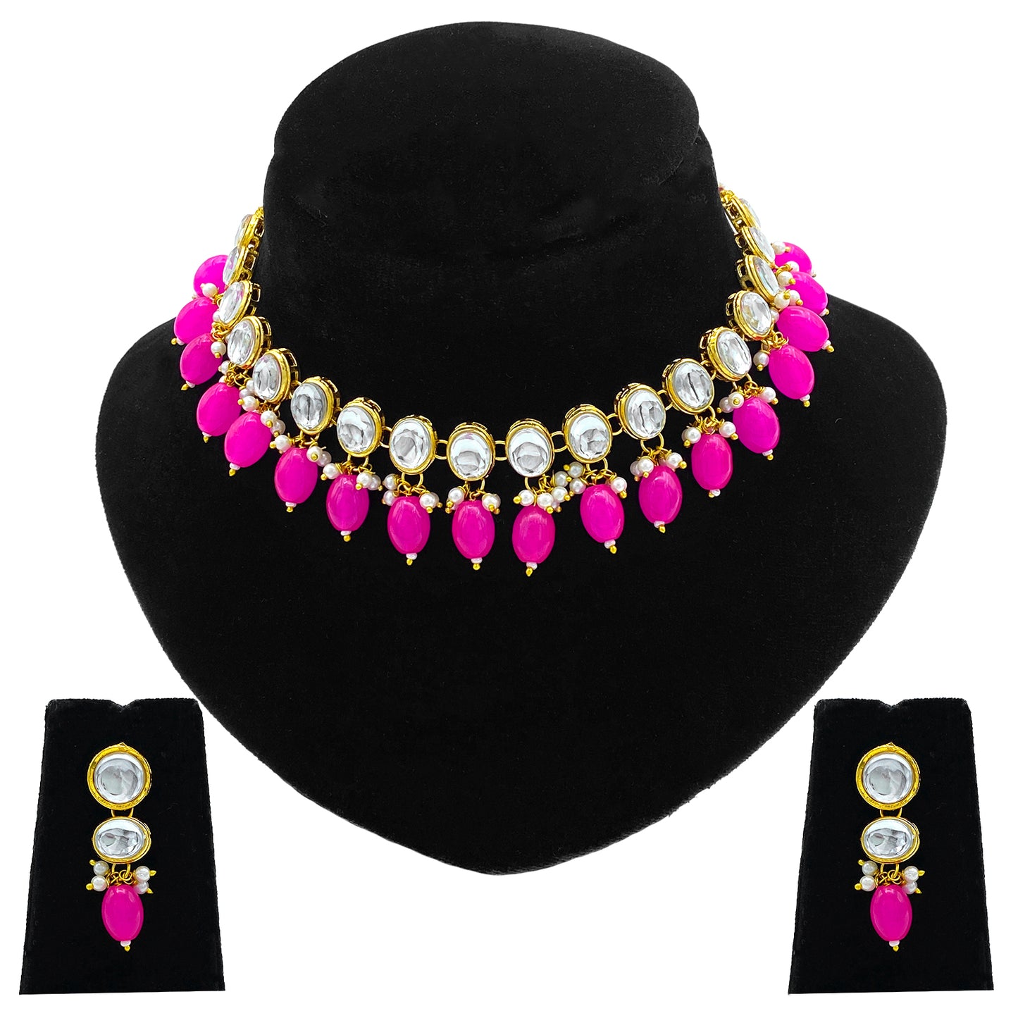 Sujwel Necklace Set with Earrings, for Girls and Women (08-0517)